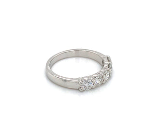 14K White Gold 5 Stone Round Diamond Ring- 1 Carat Total Weight