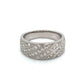 14K White Gold Multi-Row Diamond & Milgrain Accent Ring