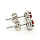 14K White Gold Ruby and Diamond Halo Earrings