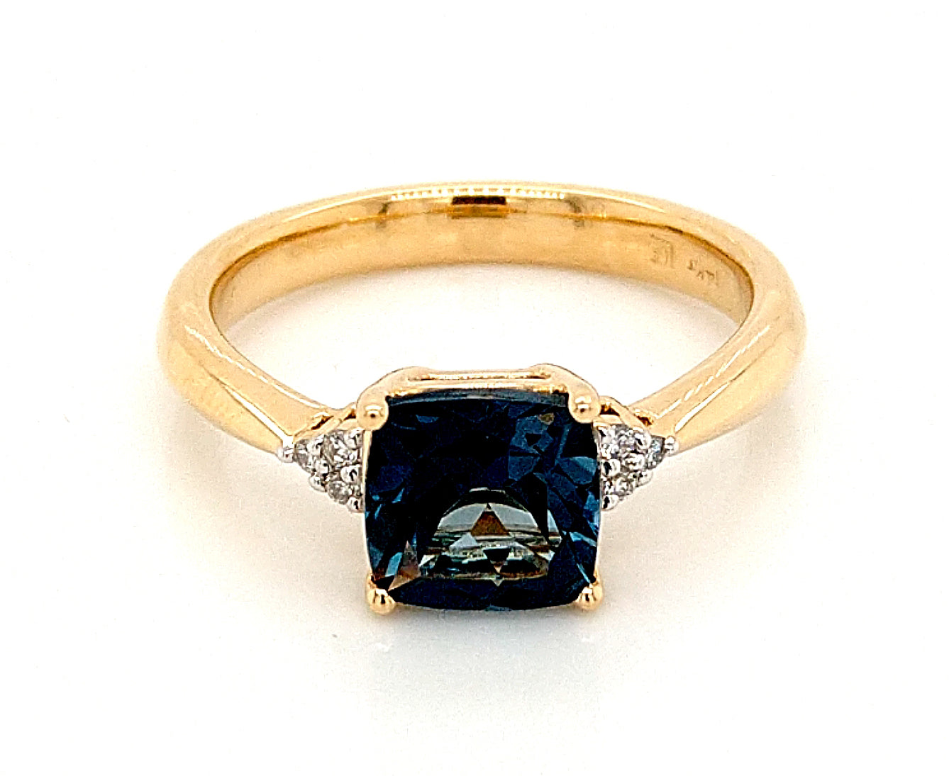 14K Yellow Gold London Topaz & Diamonds Accent