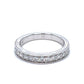 14K White Gold Channel Style Diamond Ring with Milgrain Edges
