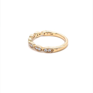 14K Yellow Gold Diamond Marquise Shape Ring