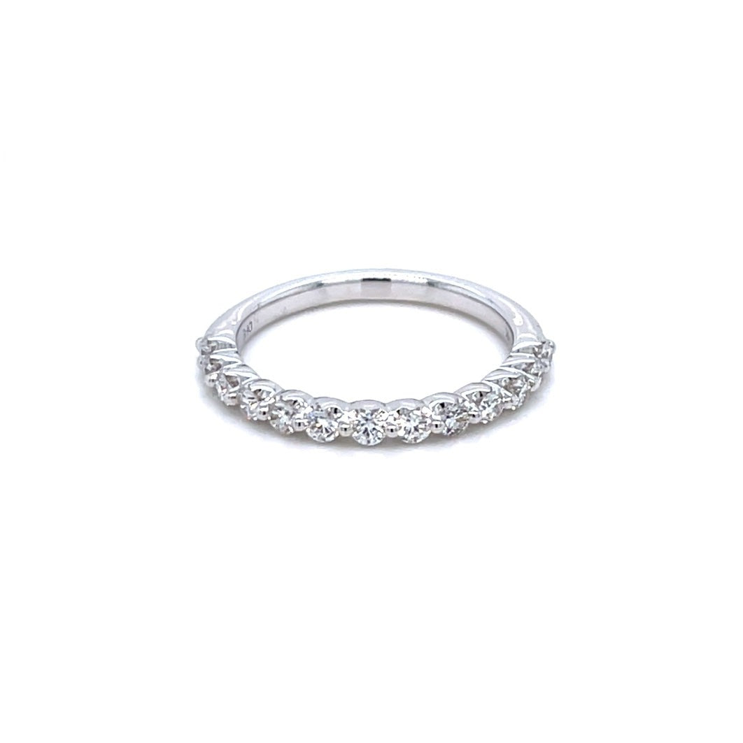14K White Gold Single Shared Prong Diamond Wedding Ring
