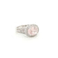 14K White Gold Rose Quartz & Diamond Ring