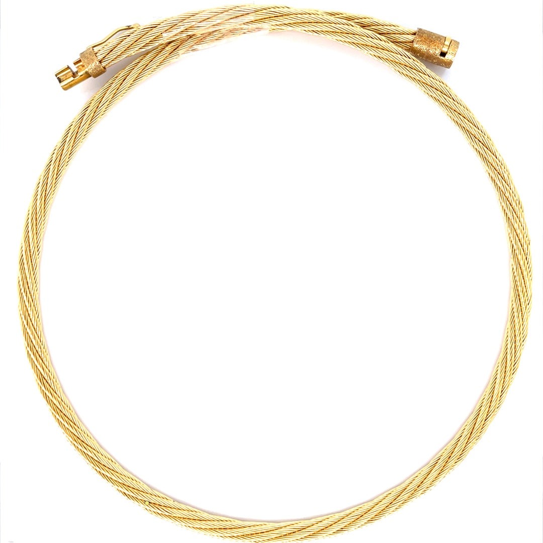 18K Yellow Gold Solid Twisted Necklace