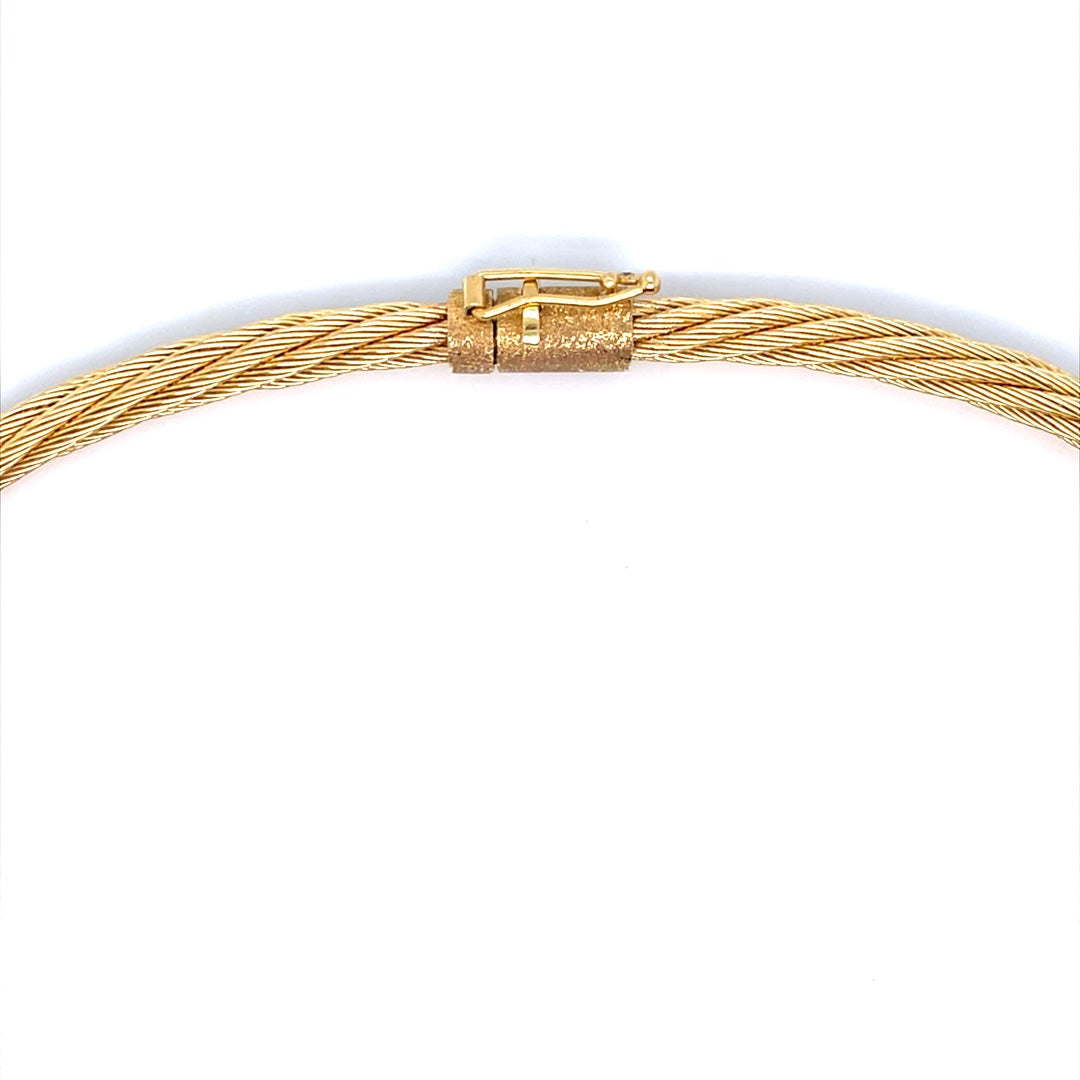 18K Yellow Gold Solid Twisted Necklace