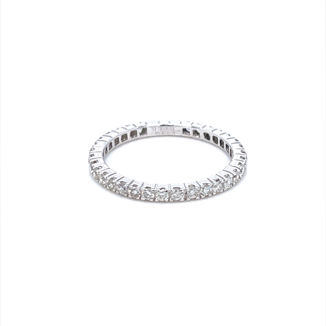 18K White Gold Diamond Eternity Wedding Band