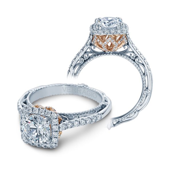 Verragio Venetian AFN-5061CU-2T 18K White & Rose Gold Engagement Ring