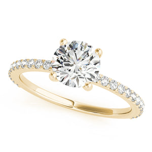 Custom Made Solitaire Diamond Yellow Gold Engagement Ring