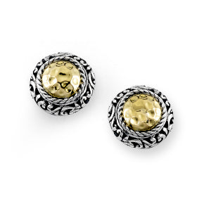 SAMUEL B. Sterling Silver & 18K Yellow Gold Round purchases Stud Earrings, GOLD, NWT