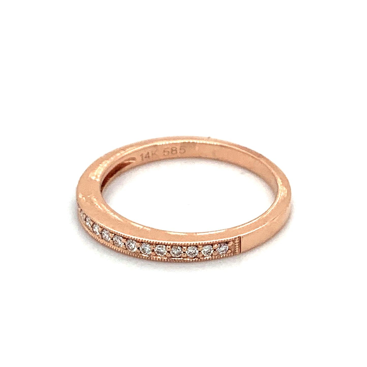 14K Rose Gold Halfway Diamond Band