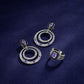 Judith Ripka Sterling Silver Amethyst & Diamond Circular Drop Adrienne Earrings