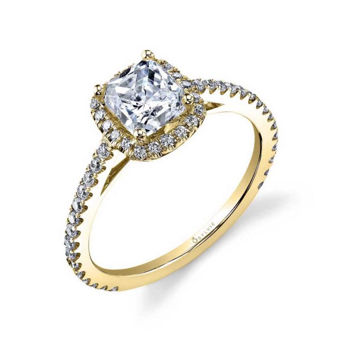Sylvie "Angelika" Classic Cushion Halo Engagement Ring SY395
