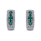 18K White Gold Alexandrite & Diamond Huggie Earrings