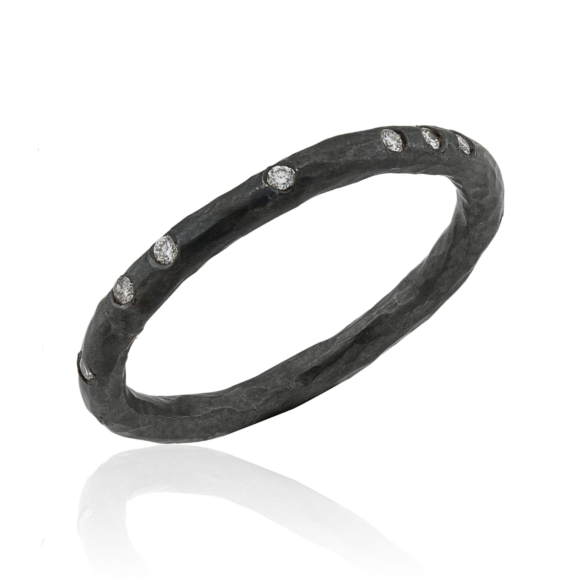 Lika Behar Oxidized Sterling Silver Band with Diamond Accents