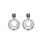 Judith Ripka Sterling Silver Amethyst & Diamond Circular Drop Adrienne Earrings
