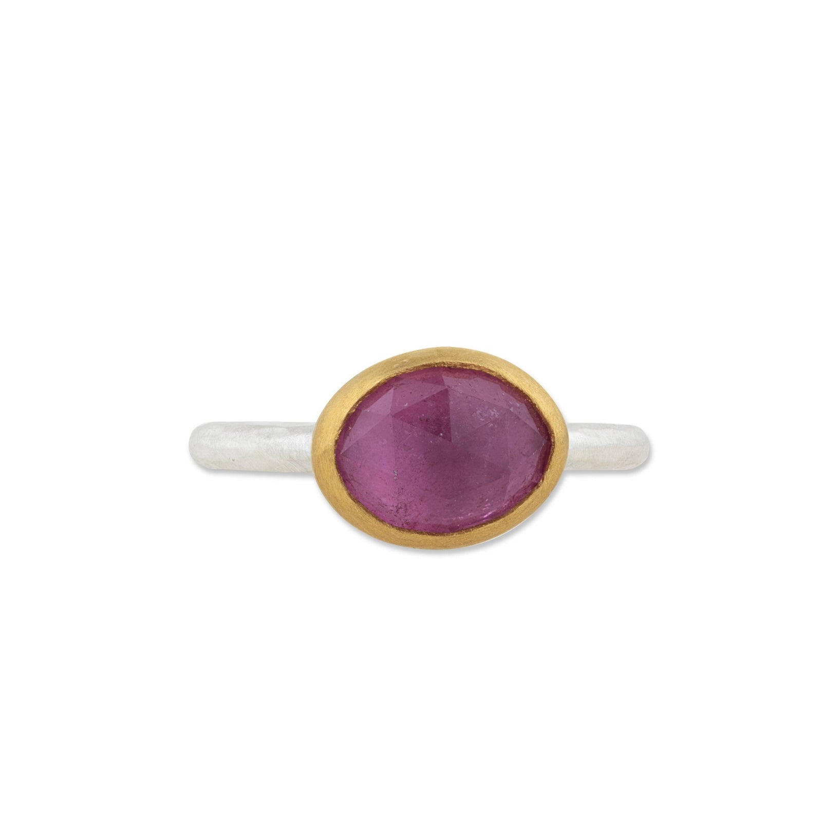 Lika Behar Sterling Silver & 24K Gold Pink Tourmaline Ring