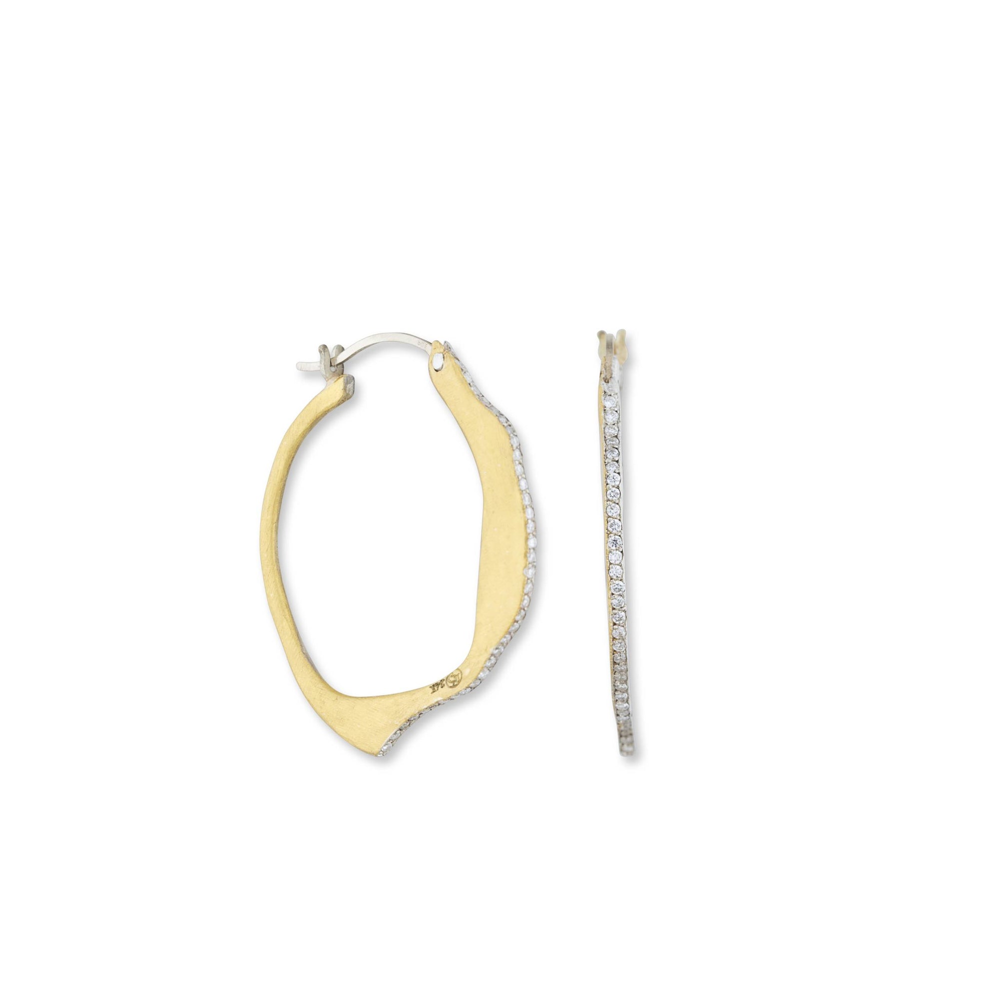 Lika Beher 24K Gold & Sterling Silver “Kiki” Pave Diamonds Earrings