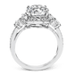 18K White Gold Diamond Floral Design Split Shank Engagement Ring by Simon G. Jewelry