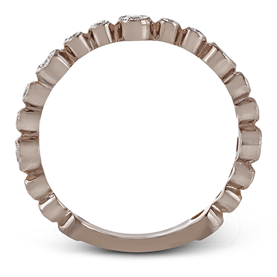 18K Rose Gold Diamond Bezel Stackable Ring by Simon G. Jewelry