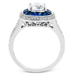 Simon G. 18K White Gold Sapphire & Diamond Ring