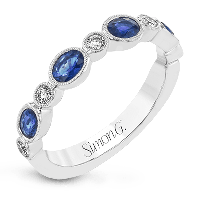 Simon G. 18K White Gold Diamond And Sapphire Ring
