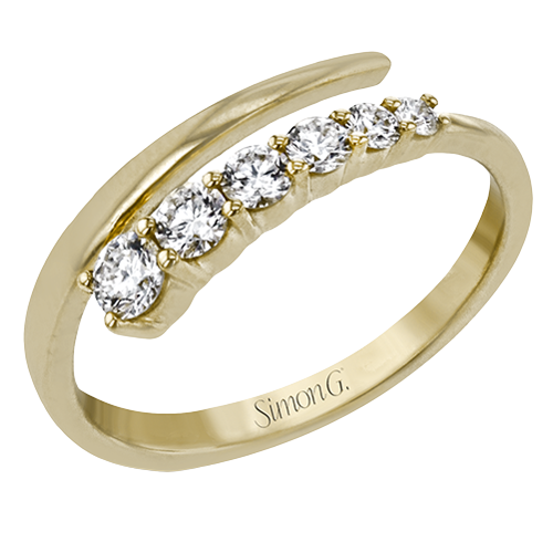18K Yellow Gold Diamond Negative Space Ring by Simon G. Jewelry