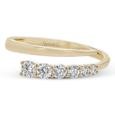 18K Yellow Gold Diamond Negative Space Ring by Simon G. Jewelry