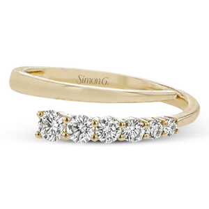 18K Yellow Gold Diamond Negative Space Ring by Simon G. Jewelry