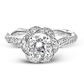 18K White Gold Round Twist Design Diamond Halo Engagement Ring by Simon G. Jewelry