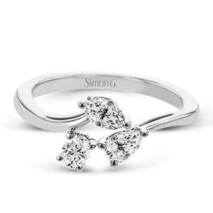 Simon G. 18K White Gold Freeform Diamond Ring