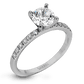 Simon G. 18K White Gold Round Diamond Engagement Ring