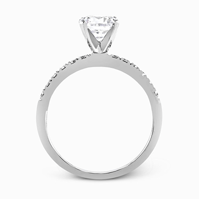 Simon G. 18K White Gold Round Diamond Engagement Ring