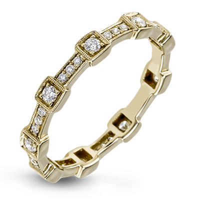 Simon G. 18K Yellow Gold Stackable Vintage Style Diamond Ring