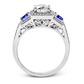 18K White Gold Diamond Engagement Ring with Side Sapphire Accents by Simon G. Jewelry