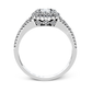 Simon G. 18K White Gold Diamond Emerald Cut & Pave Set Double Halo Engagement Ring