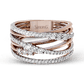 18K Rose Gold Crossover Design Ring by Simon G. Jewelry