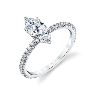 Sylvie 14K White Gold "Maryam" Marquise Cut Diamond Solitaire Engagement Ring