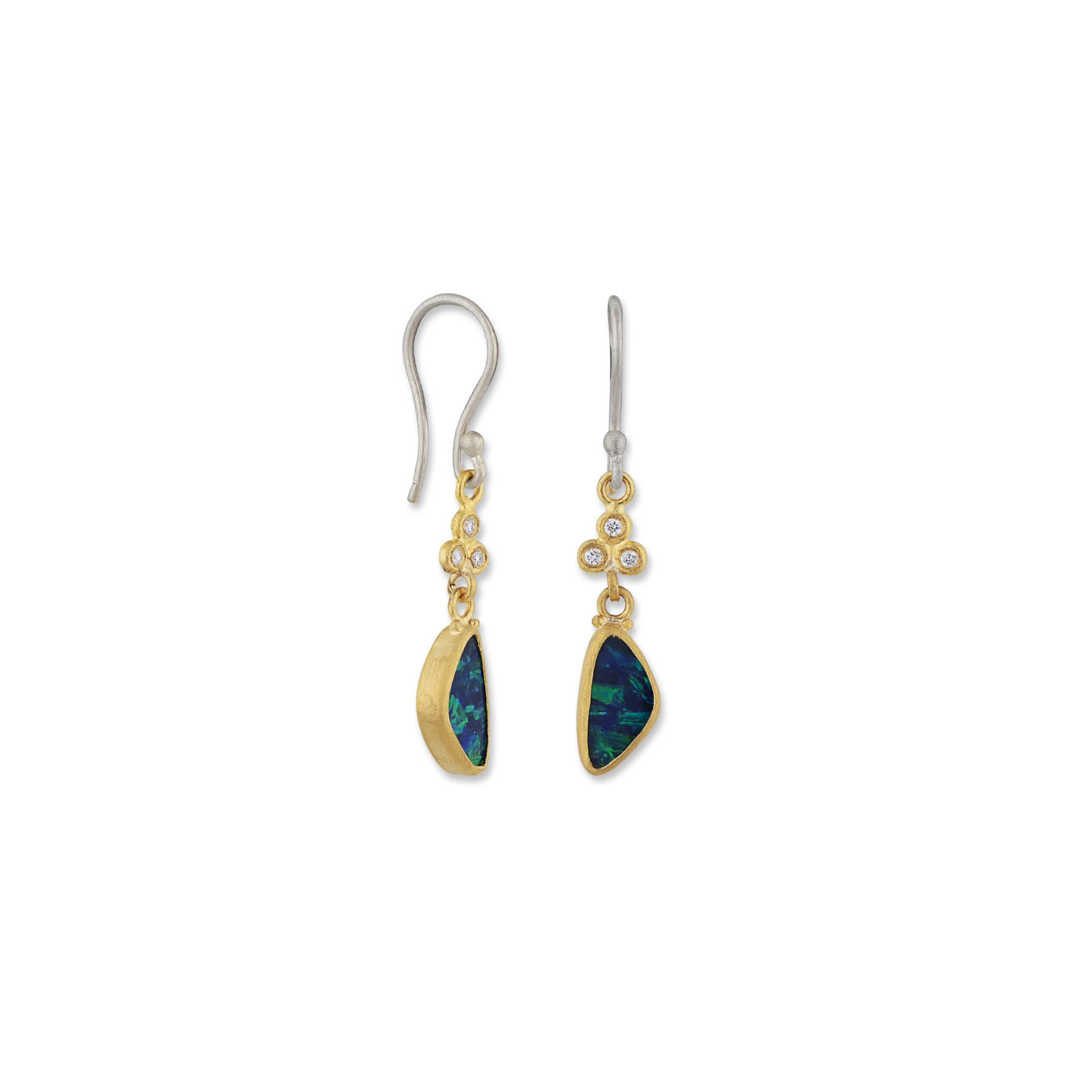 Lika Behar 24K Gold "Ocean" Opal Drop Earrings