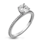 Simon G. 18K White Gold Round Pave Diamond Engagement Ring