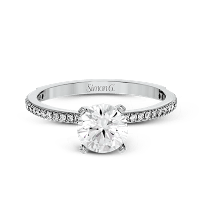 Round-Cut Engagement Ring In 18k Gold With Diamonds – Simon G. Jewelry