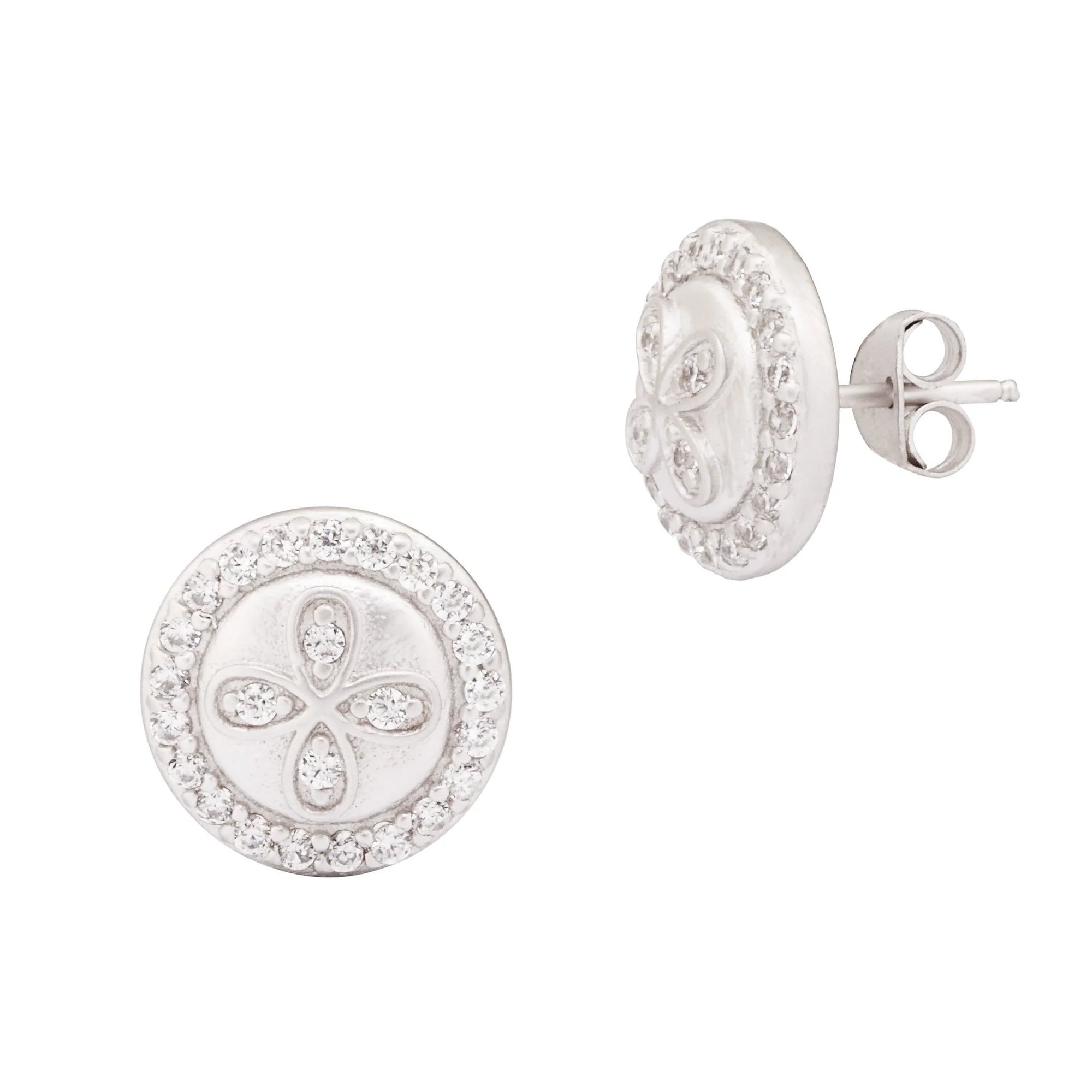 Freida Rothman "Clover Stud Silver Earrings"