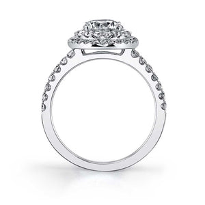 Sylvie 14K White Gold Oval Double Halo Engagement "Claudia" Ring