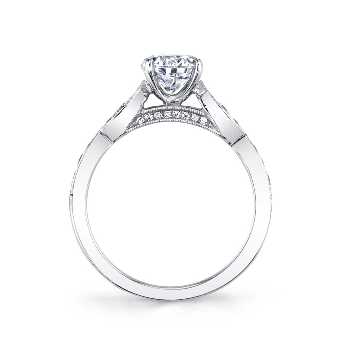 Sylvie 14K White Gold Stackable Engagement "Esme" Ring