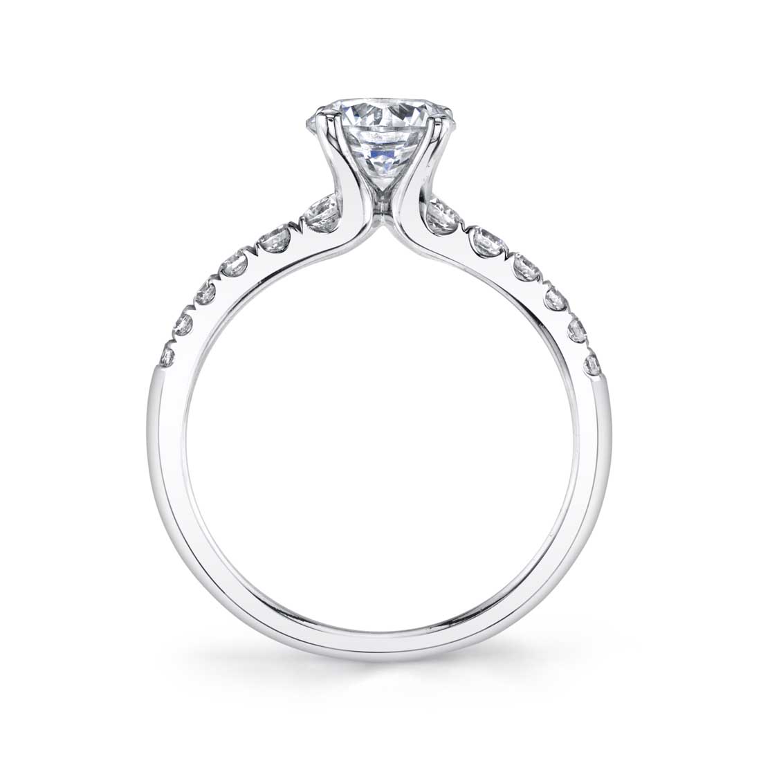 Sylvie 14K White Gold Classic Solitaire Engagement "Celine" Ring