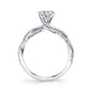 Sylvie 14K White Gold "Leána" Engagement Ring with Intertwined Diamond Shank