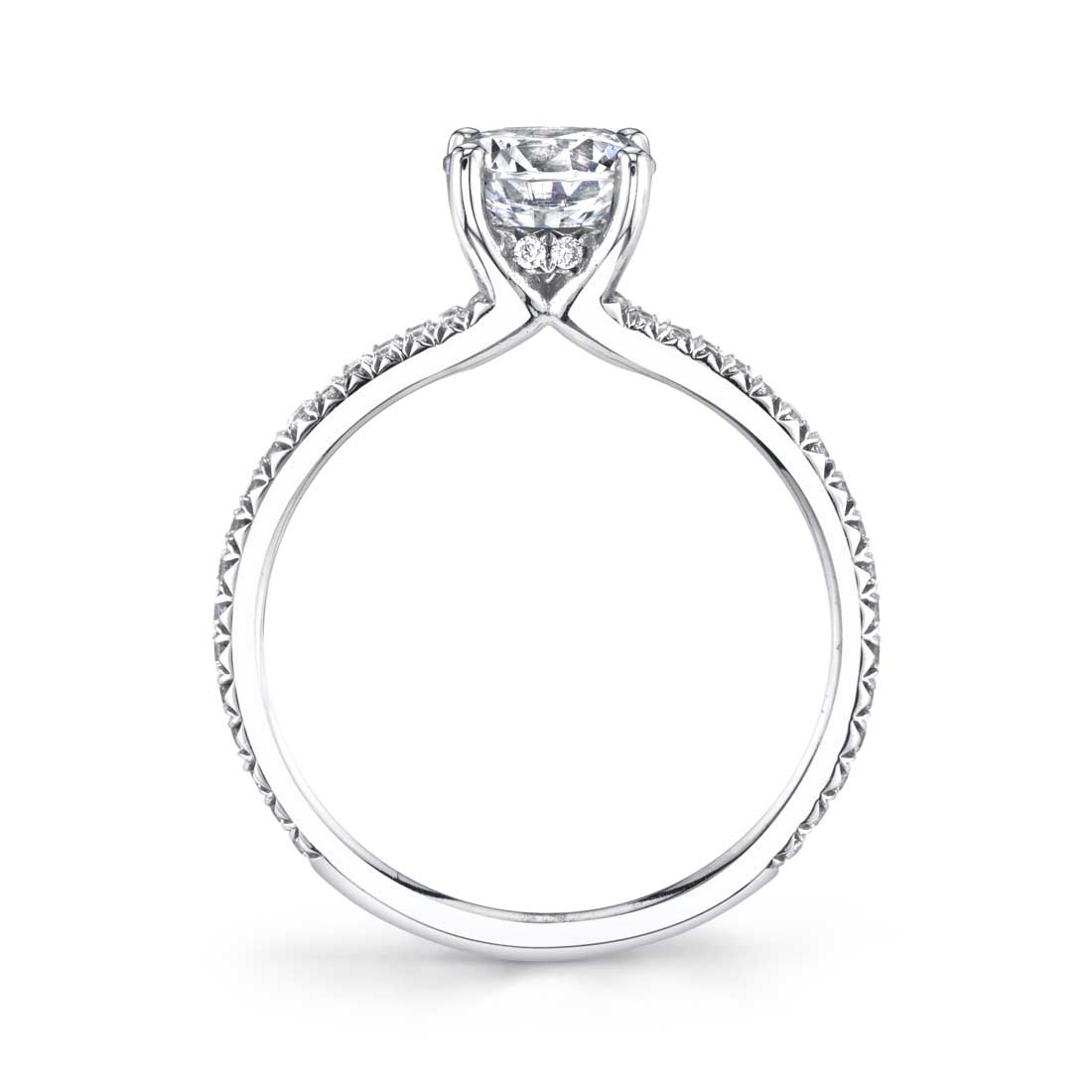 Sylvie 14K White Gold Classic Split Shank Engagement "Romane" Ring