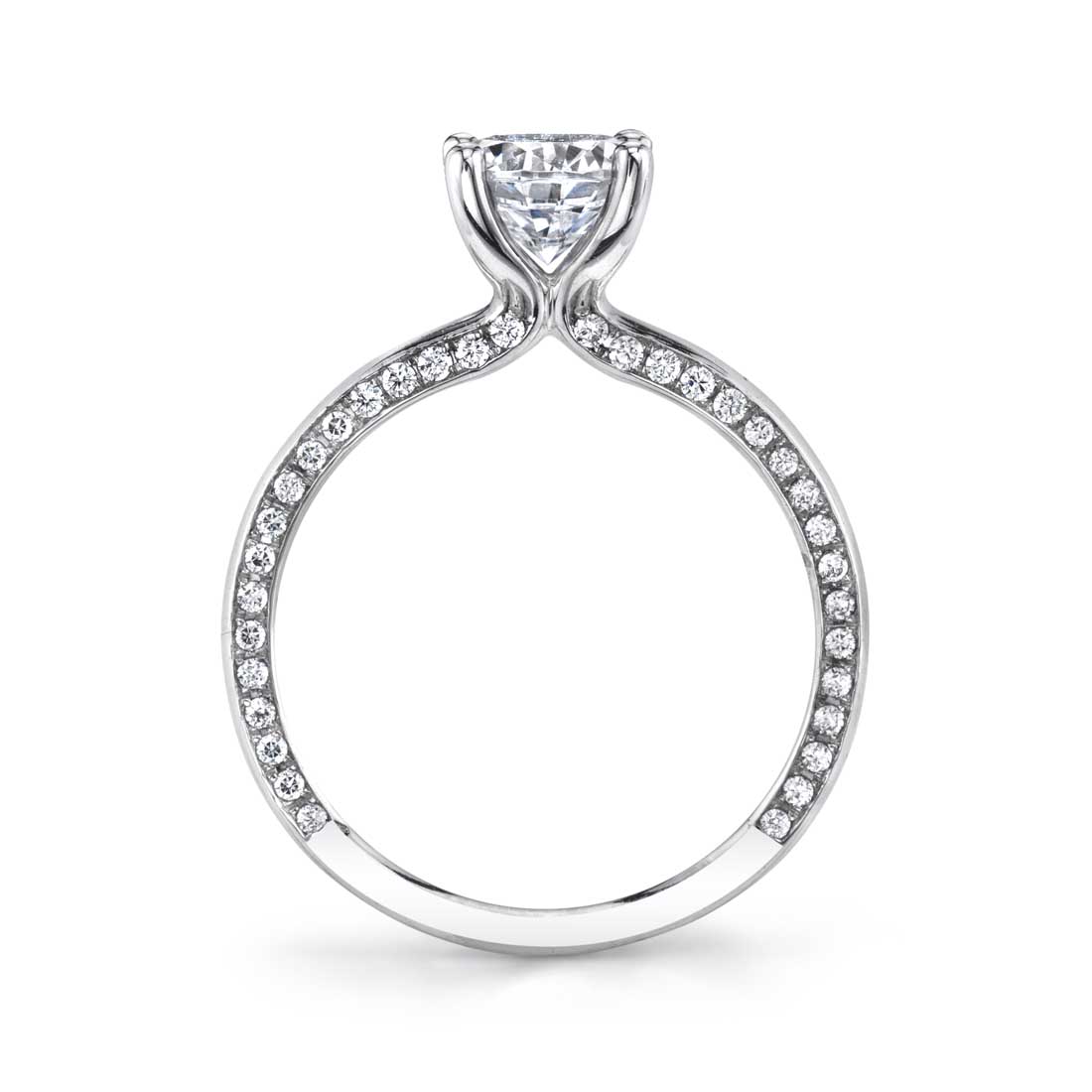 Sylvie 14K White Gold "Messaline" Modern Solitaire Engagement Ring - S1701