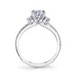 Sylvie 14K White Gold "Eloise" Three Stone Engagement Ring - S1702S