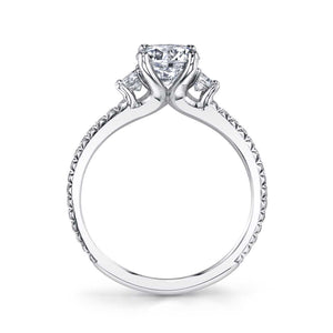 Sylvie 14K White Gold "Eloise" Three Stone Engagement Ring